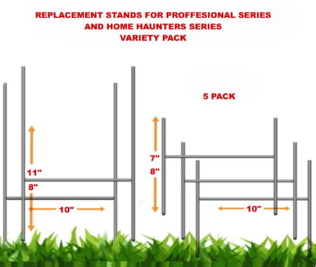 5 Variety Pack Replacement Stands For Home Haunters & Professional Series Tombstones