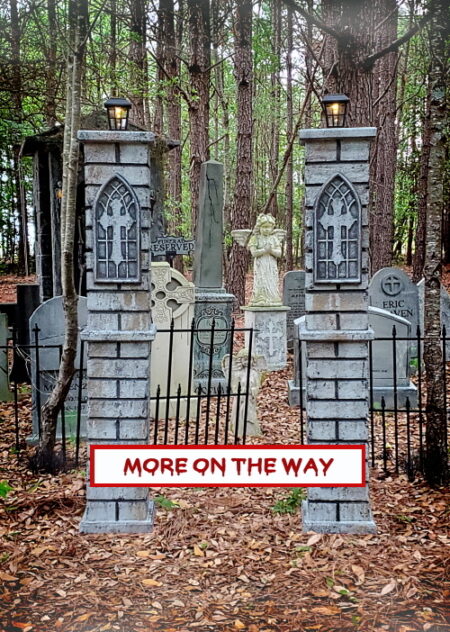 Evil Soul Studios Gothic Cross Cemetery Lighted Entrance Columns (Set) Over 5' feet Tall