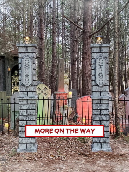 Evil Soul Studios Lighted Cemetery Entrance Columns (Set) Over 5' feet Tall