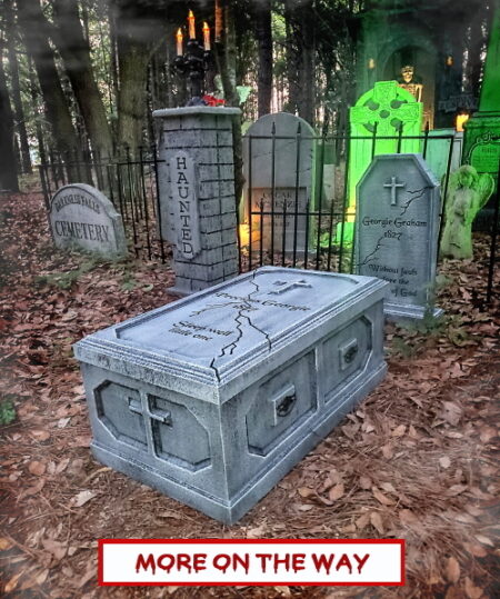 Evil Soul Studios Precious Georgie Cemetery Tombstone and Coffin Crypt Halloween Prop