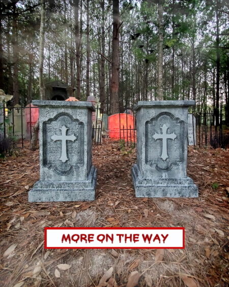 Evil Soul Studios Elevated Gray Cross Pedestal Stands set of 2