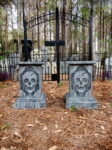 Evil Soul Studios Elevated Gray Skull Pedestal Stands set of 2